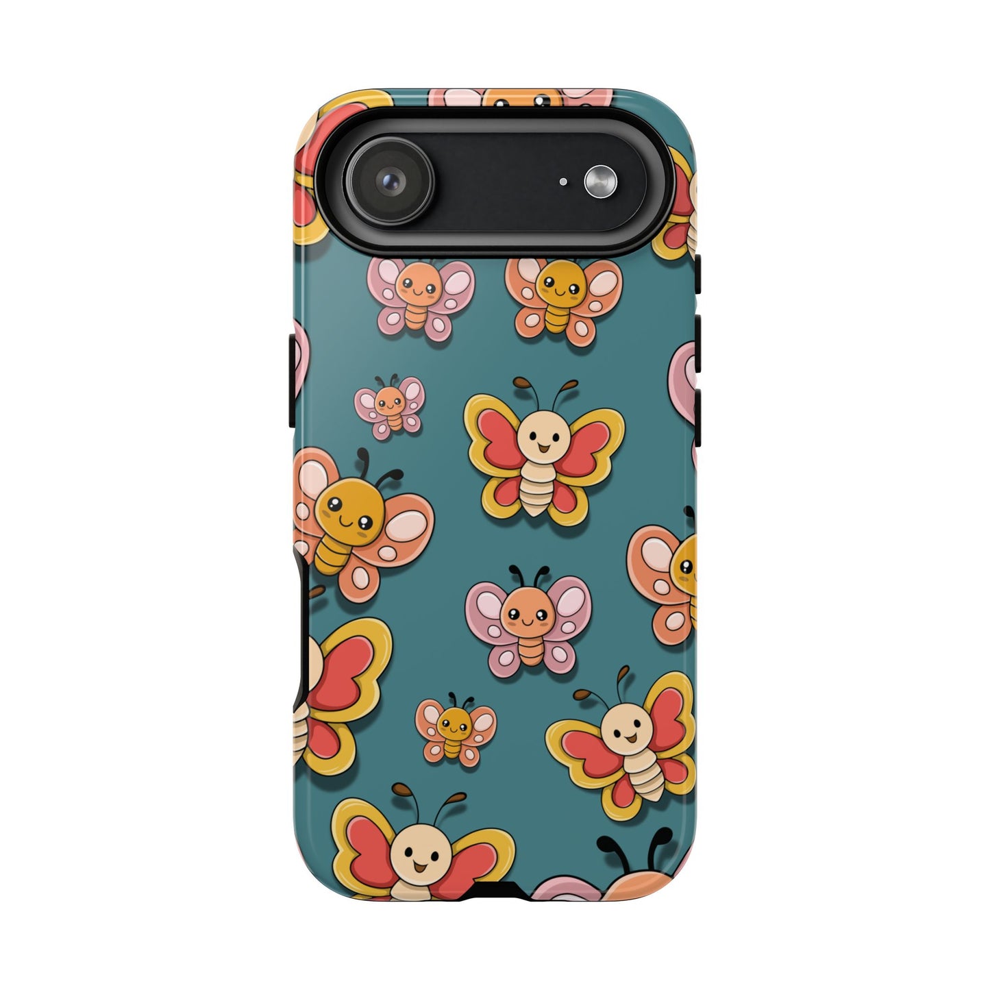 Blue Butterfly Sticker Design Phone Case - Blue Phone Case - iPhone 17 Air / Glossy
