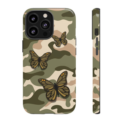 iPhone 13 Pro / Glossy Phone Case - Green Butterfly Camo Phone Case