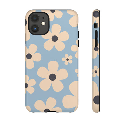 Cute Light Blue & Cream Daisy Pattern Phone Case - Blue Phone Case - iPhone 11 / Glossy