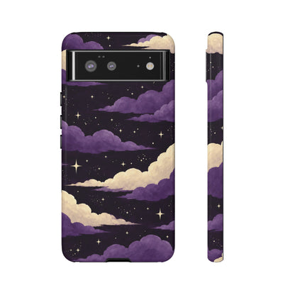 Illustrated Purple Clouds & Stars Phone Case