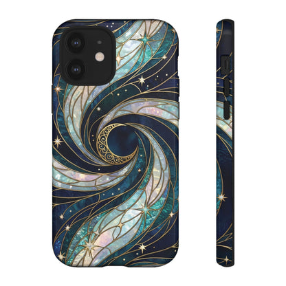 Elegant Navy & Teal Celestial Swirl Phone Case