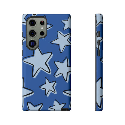 Cobalt Blue Doodle Star Phone Case