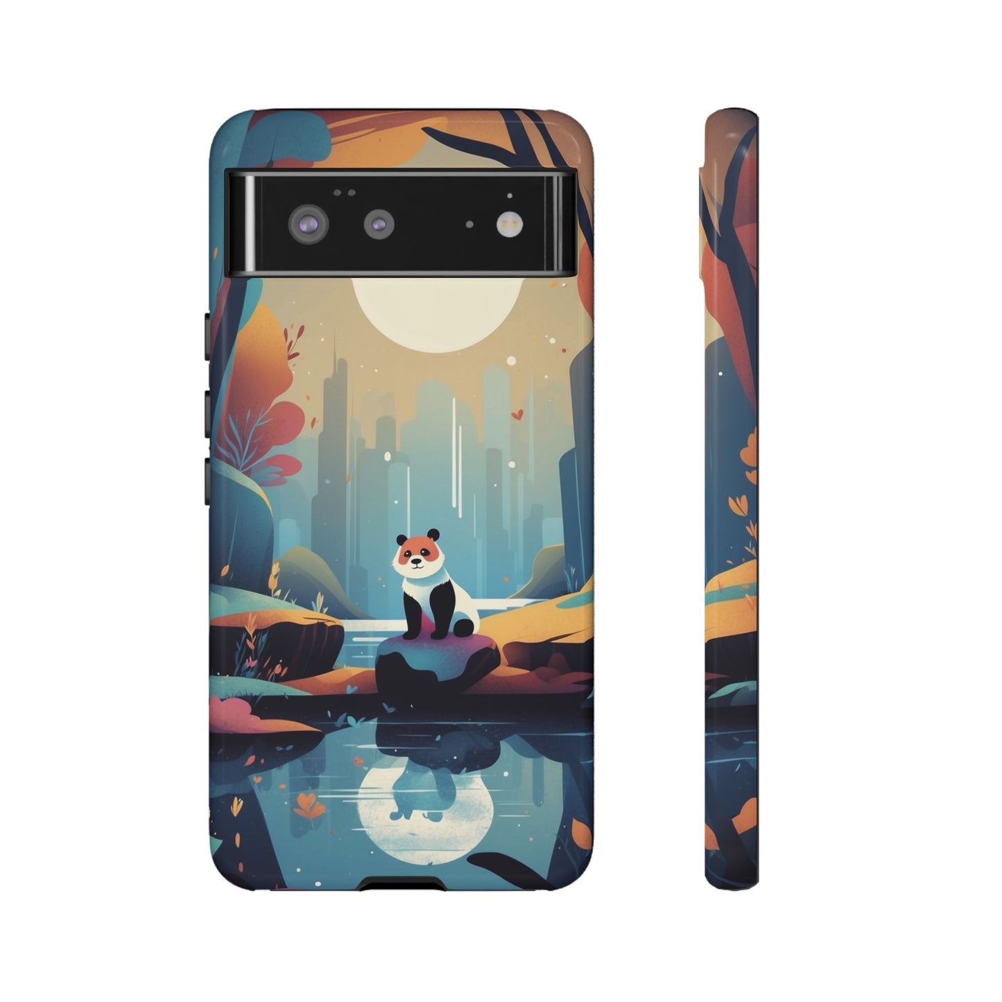 Google Pixel 6 / Glossy Phone Case - Stylised Panda Design Phone Case
