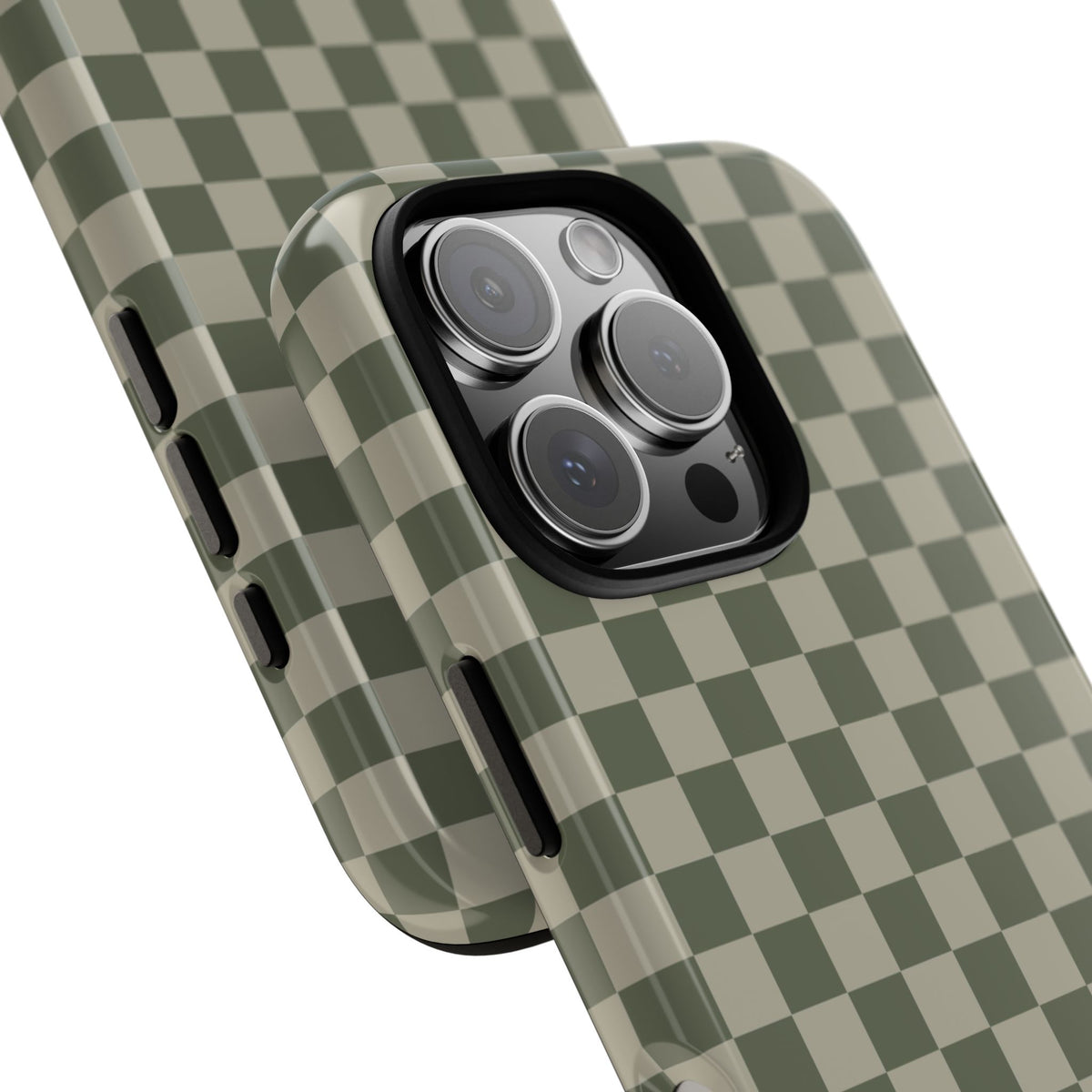 Bold Olive Green Checked Pattern Phone Case - Green Phone Case