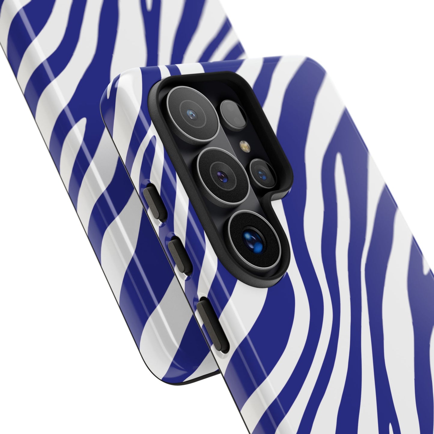 Modern Electric Blue Zebra Print Phone Case