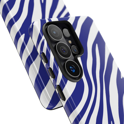 Modern Electric Blue Zebra Print Phone Case