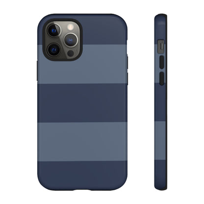 Dark Blue Horizontal Stripe Pattern Phone Case - Blue Phone Case - iPhone 12 Pro / Glossy