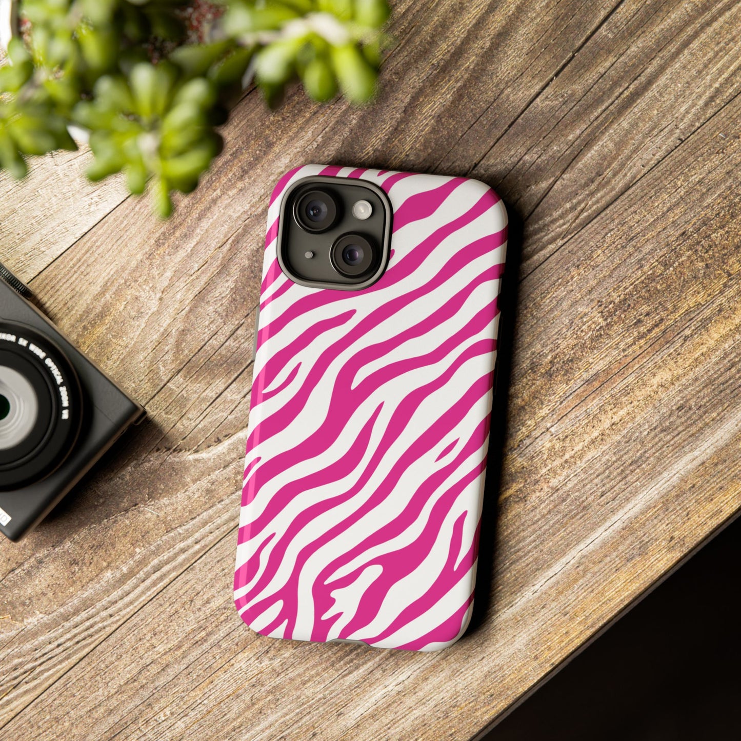 Stylish Hot Pink Zebra Print Phone Case
