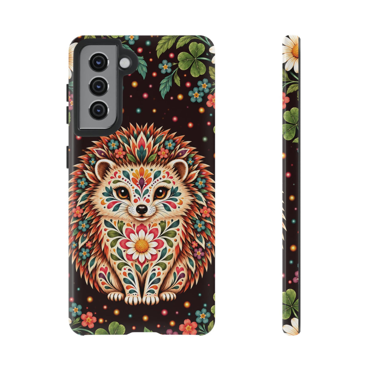 Vibrant Terracotta and Teal Calavera Hedgehog Phone Case - Multicolor Phone Case - Samsung Galaxy S21 / Glossy
