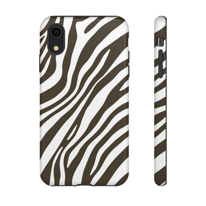 Modern Mocha Zebra Print Phone Case