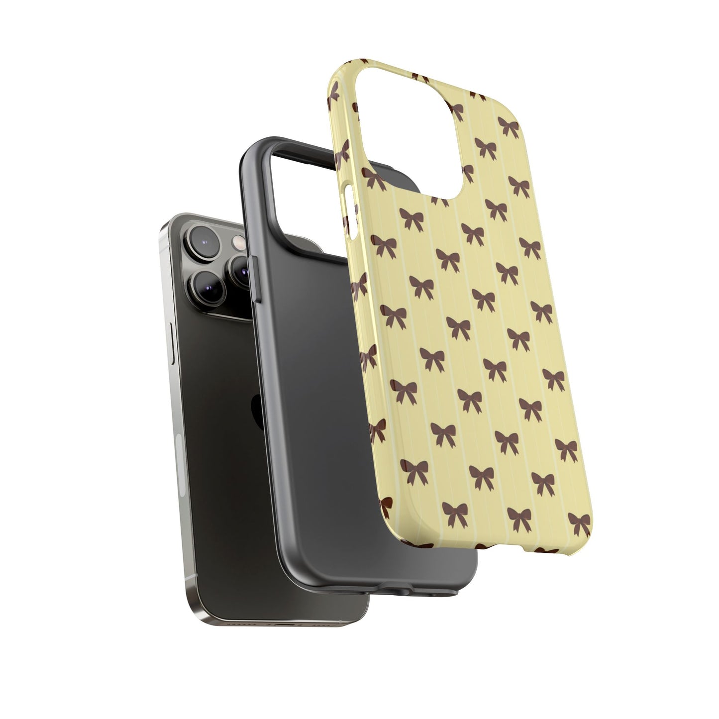 Retro Chocolate Brown Bow Pattern Phone Case