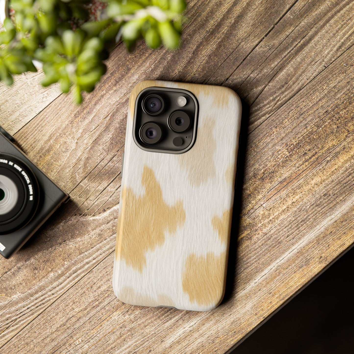 Golden Honey Cow Print Phone Case