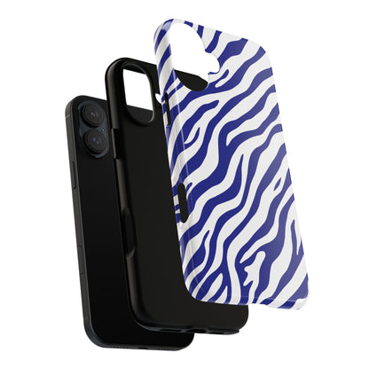Stylish Electric Blue Zebra Print Phone Case