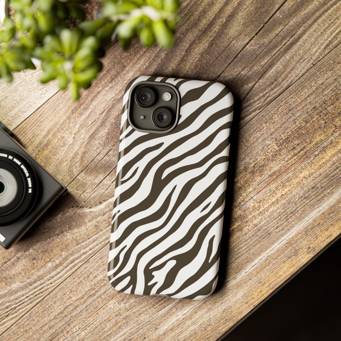 Stylish Mocha Zebra Print Phone Case
