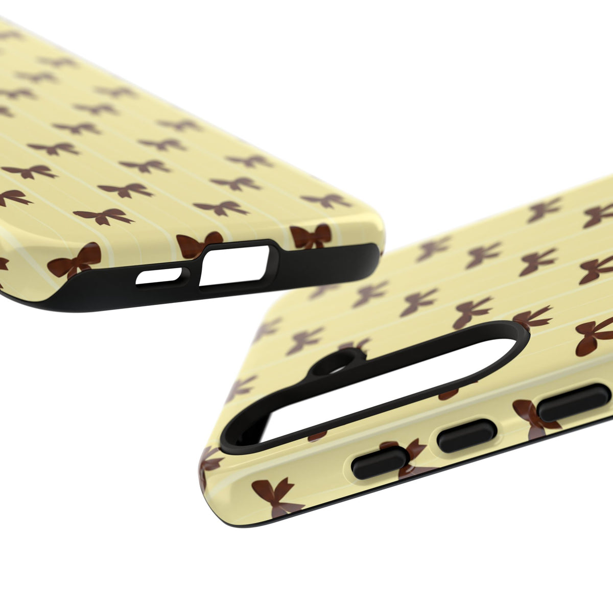Retro Chocolate Brown Bow Pattern Phone Case