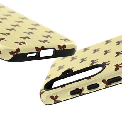 Retro Chocolate Brown Bow Pattern Phone Case