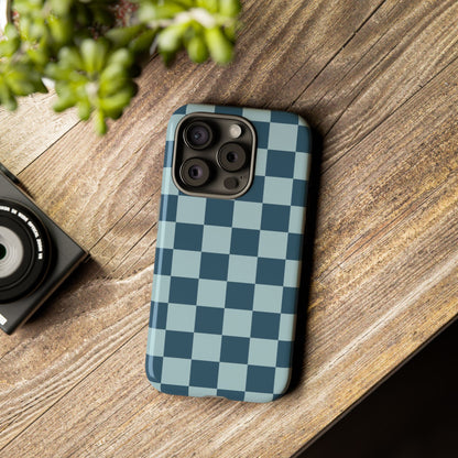 Blue Checked Pattern Phone Case - Blue Phone Case