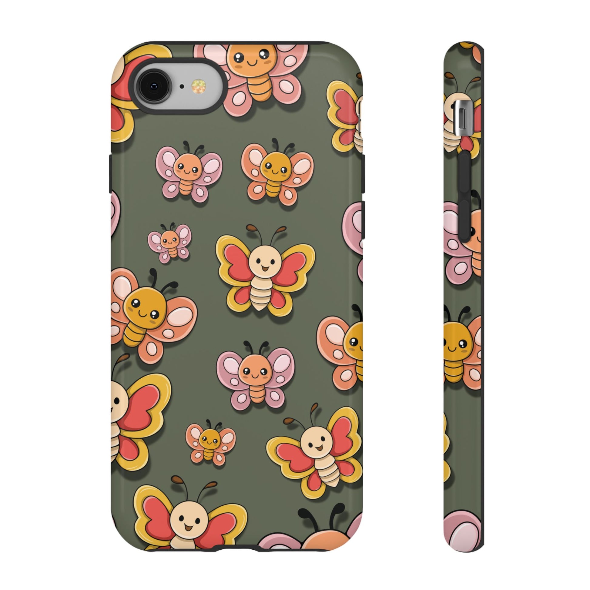 Green Butterfly Sticker Design Phone Case - Green Phone Case - iPhone 8 / Glossy