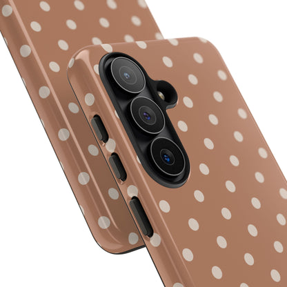 Brown with White Dot Pattern Phone Case