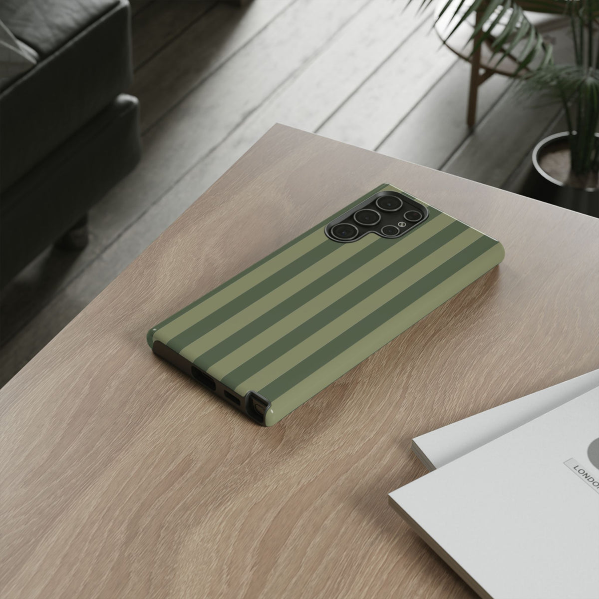 Green Stripe Pattern Phone Case - Green Phone Case