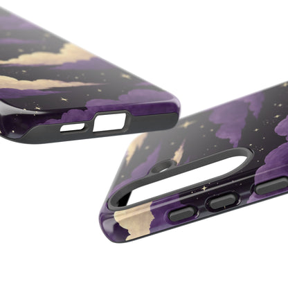 Illustrated Purple Clouds & Stars Phone Case