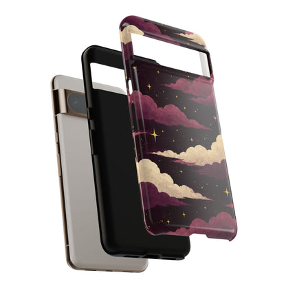 Illustrated Plum Clouds & Stars Phone Case