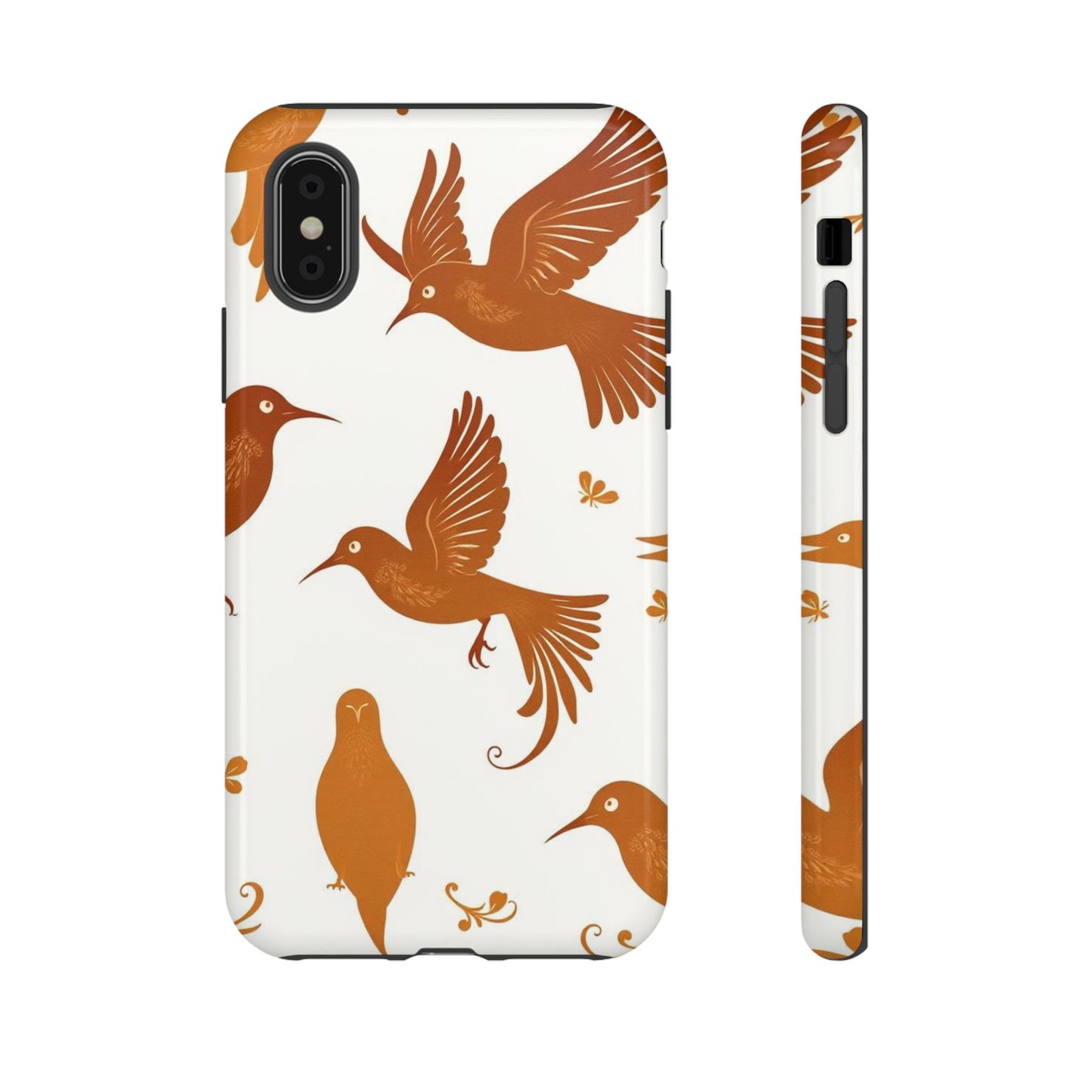 iPhone XS / Glossy Phone Case - Abstract Bird Pattern Phone Case