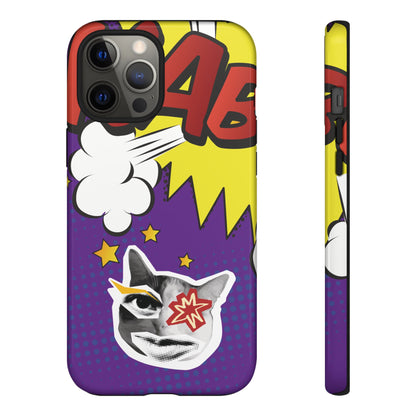 Bold Purple Pop Art Cat Phone Case - Purple Phone Case - iPhone 12 Pro Max / Glossy