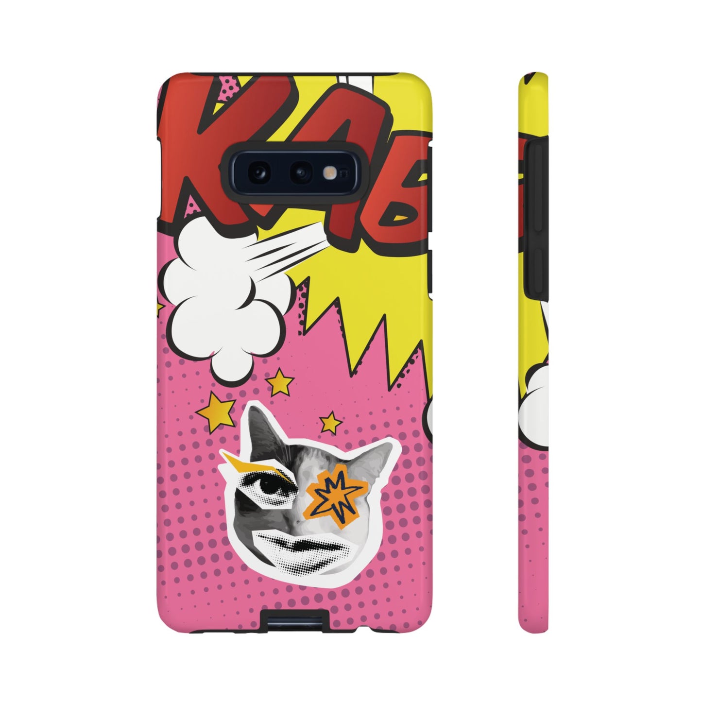 Bold Pink Pop Art Cat Phone Case - Pink Phone Case