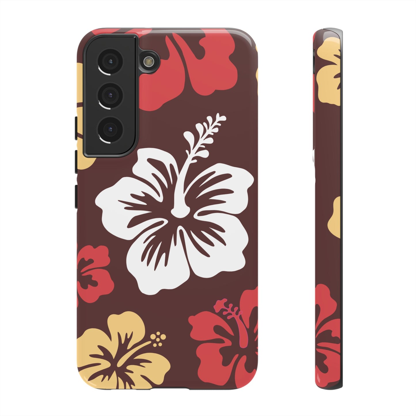 Samsung Galaxy S22 / Glossy Phone Case - ’Hibiscus Retro Pattern #2’ Phone Case