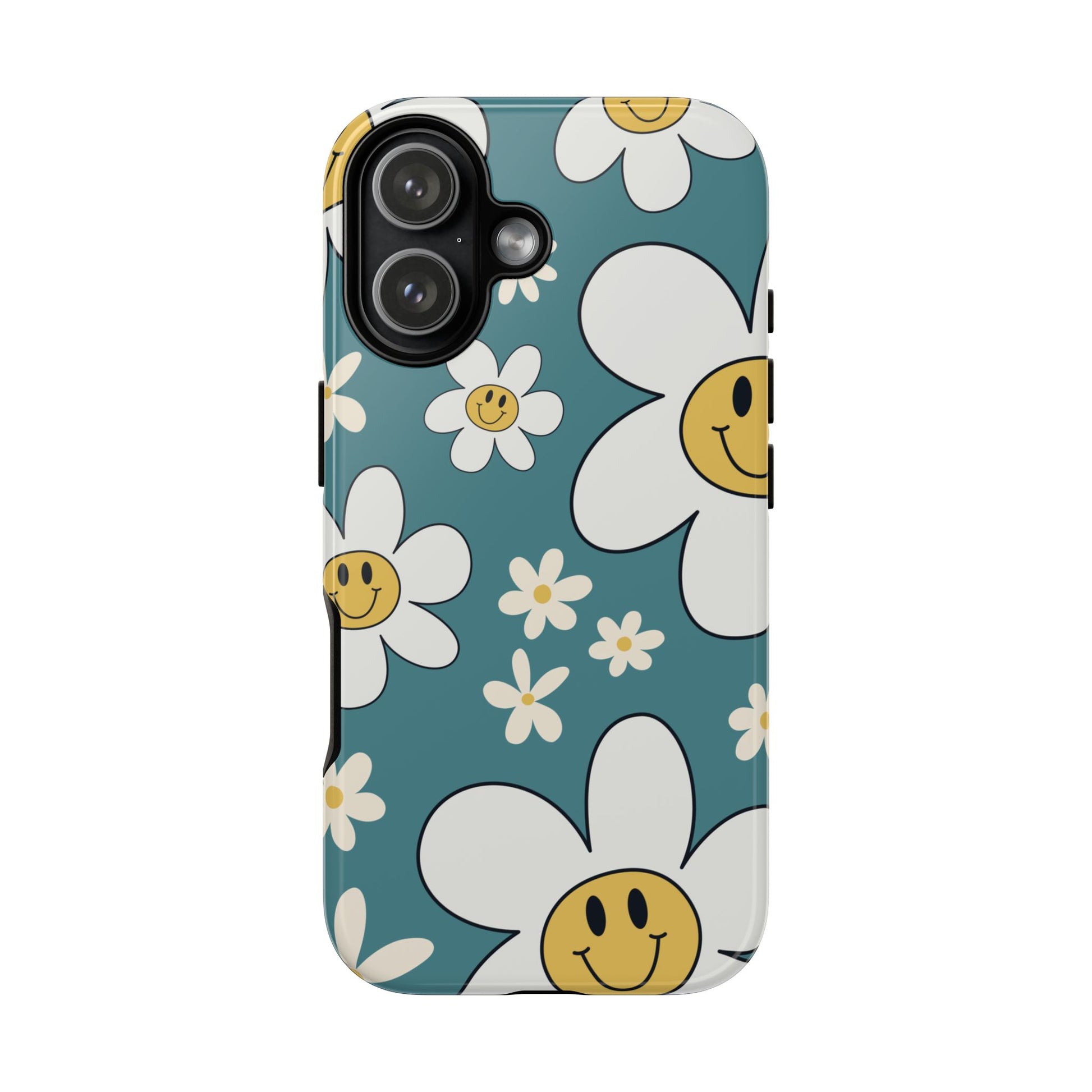 Fun Retro Daisy Pattern with Light Blue Background Phone Case - Blue Phone Case - iPhone 17 / Glossy