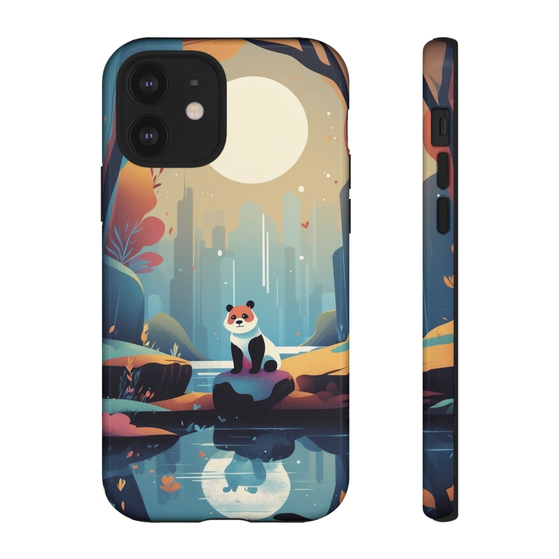 Stylised Panda Design Phone Case - Multicolor Phone Case - iPhone 12 / Glossy