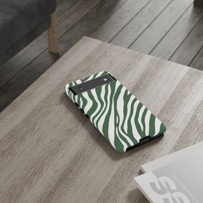 Modern Sage Zebra Print Phone Case
