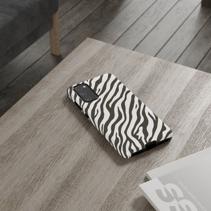 Stylish Mocha Zebra Print Phone Case