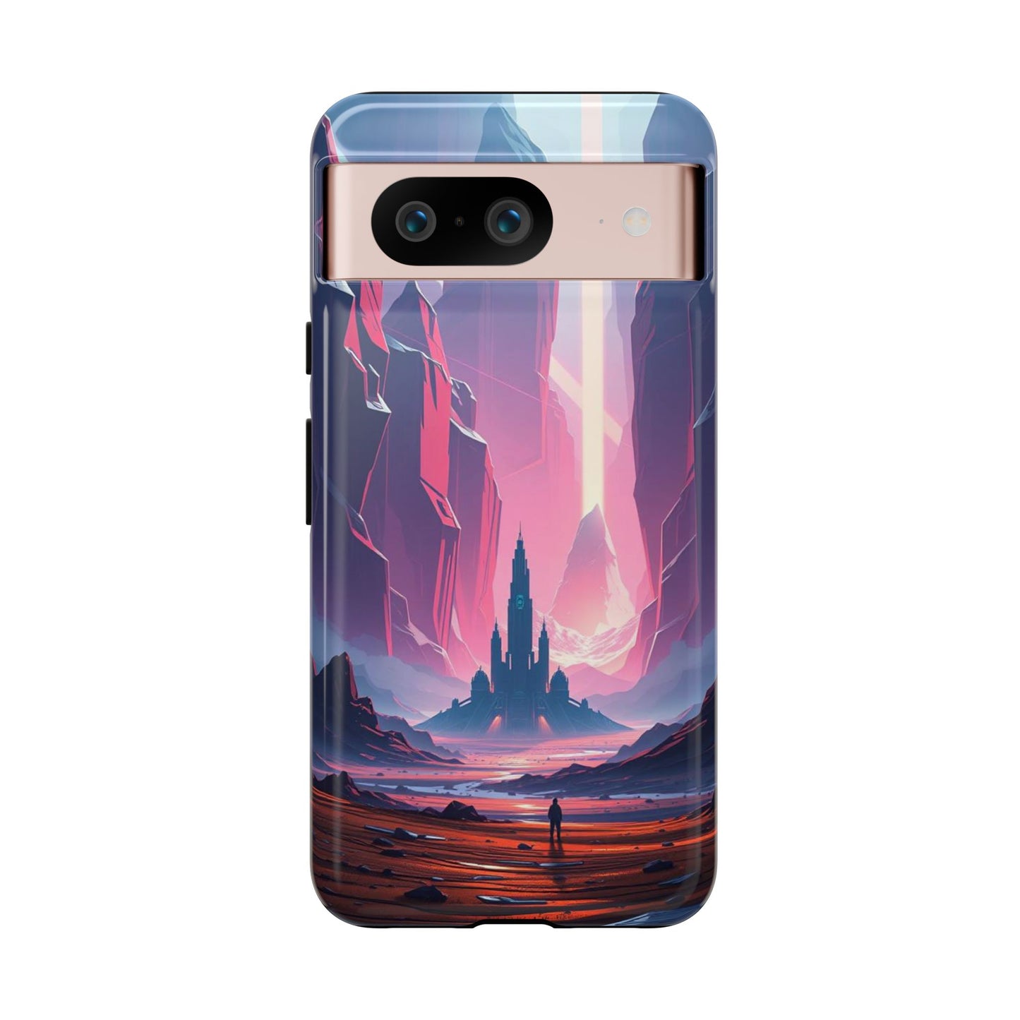Google Pixel 8 / Glossy Phone Case - Alien Fortress Design Phone Case