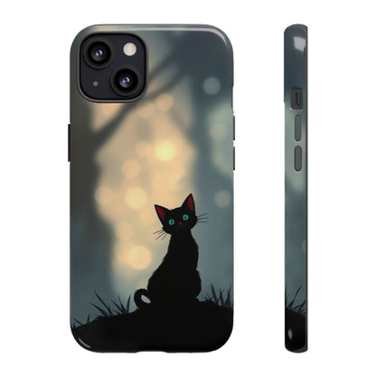 iPhone 13 / Glossy Phone Case - Gothic Cat Design Phone Case