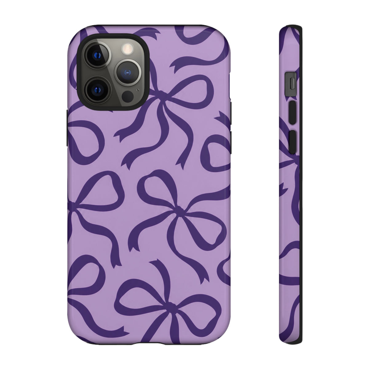 Bold Lilac and Deep Purple Bow Pattern Phone Case