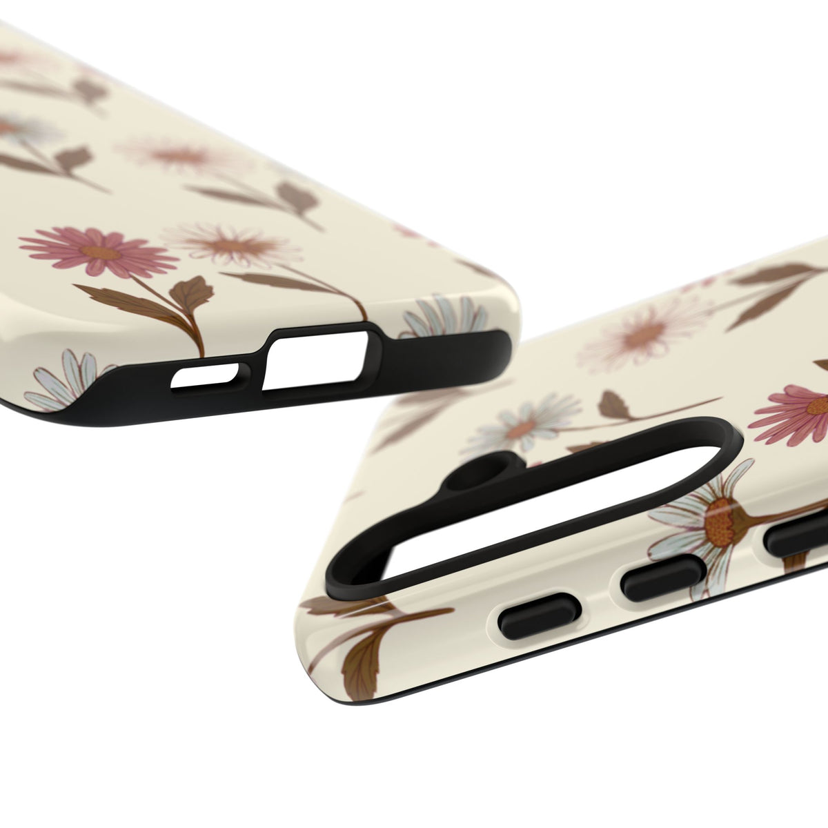 Pretty Cream & Rose Daisy Pattern Phone Case
