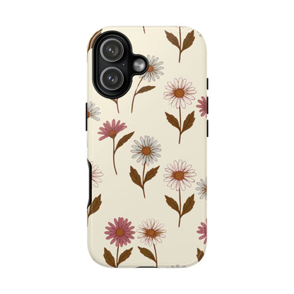 Pretty Cream & Rose Daisy Pattern Phone Case