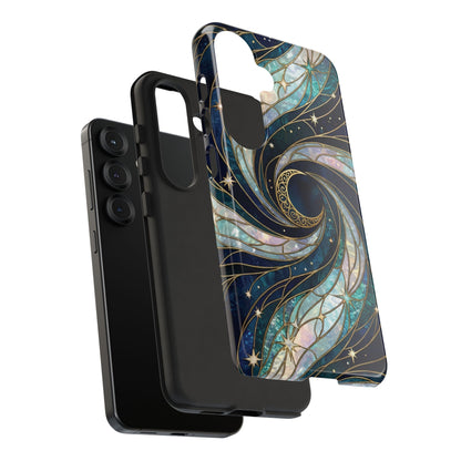 Elegant Navy & Teal Celestial Swirl Phone Case