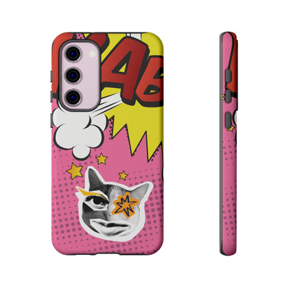 Bold Pink Pop Art Cat Phone Case - Pink Phone Case - Samsung Galaxy S23 Plus / Glossy