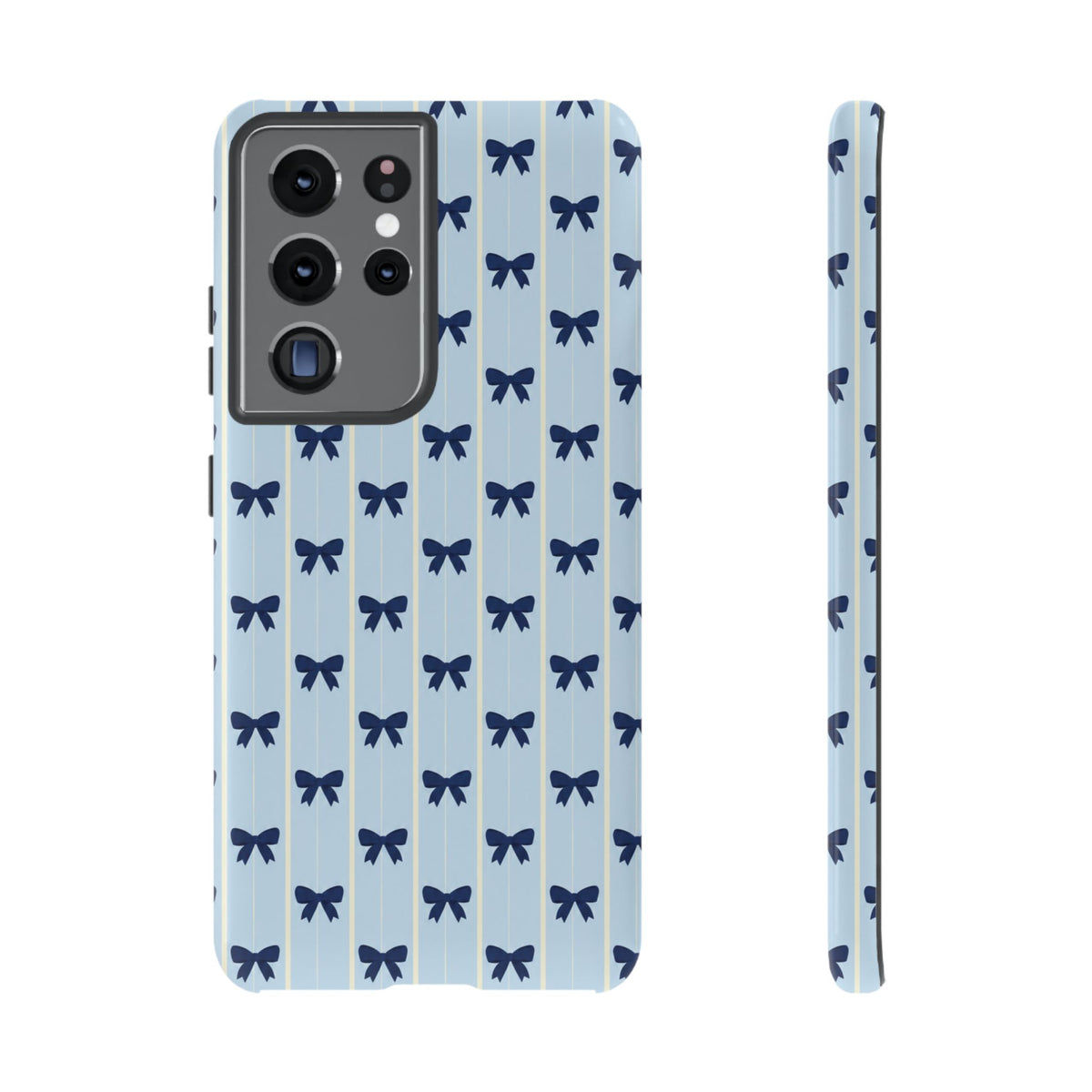 Retro Navy Blue Bow Pattern Phone Case
