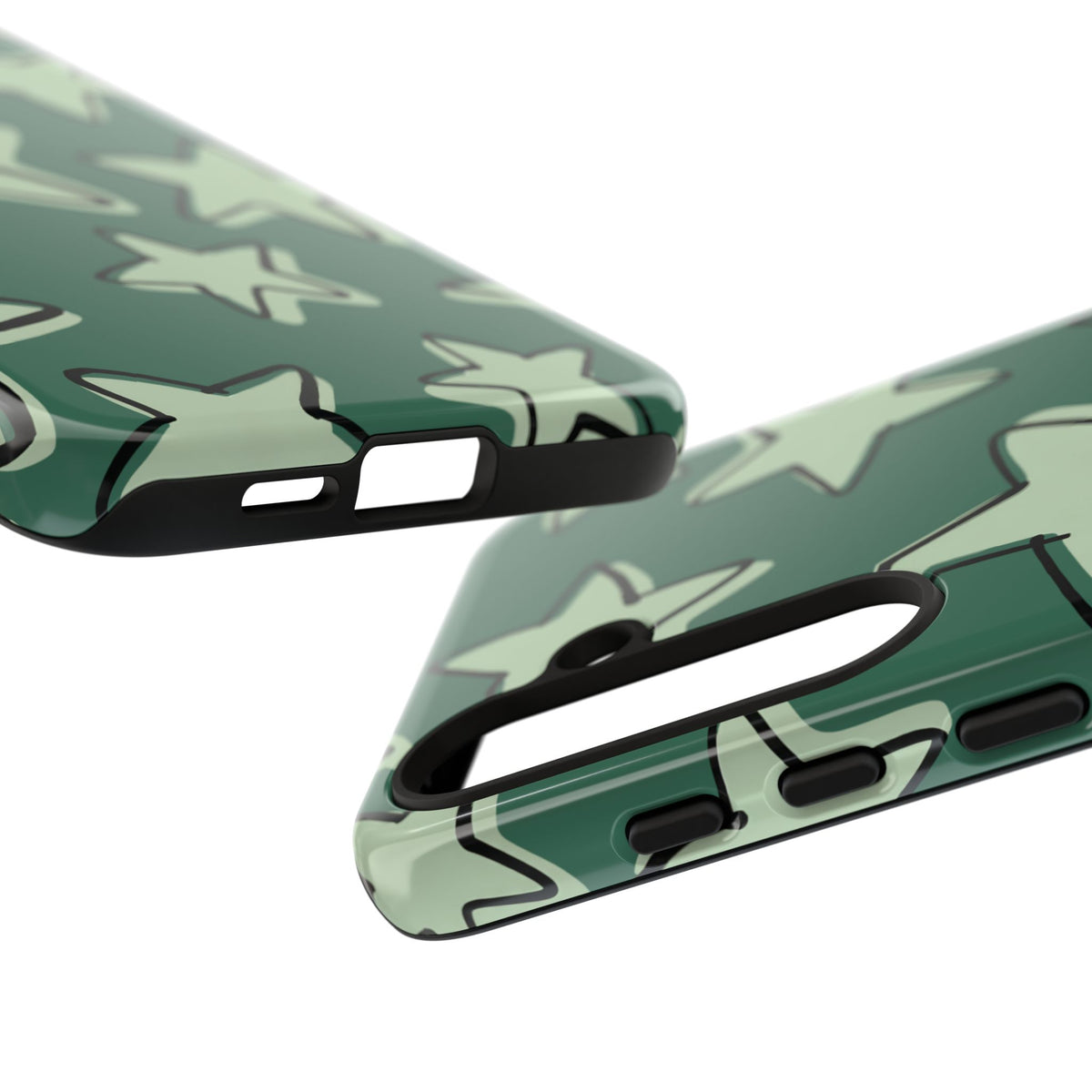 Forest Green Doodle Star Phone Case