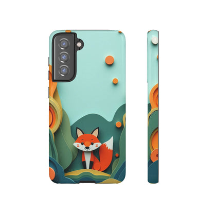 Samsung Galaxy S21 FE / Glossy Phone Case - Papier-mâché Fox Design Phone Case