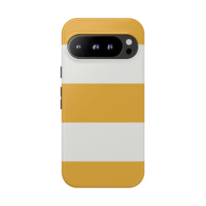 Yellow & White Horizontal Stripe Pattern Phone Case - Yellow Phone Case - Google Pixel 9 Pro / Glossy