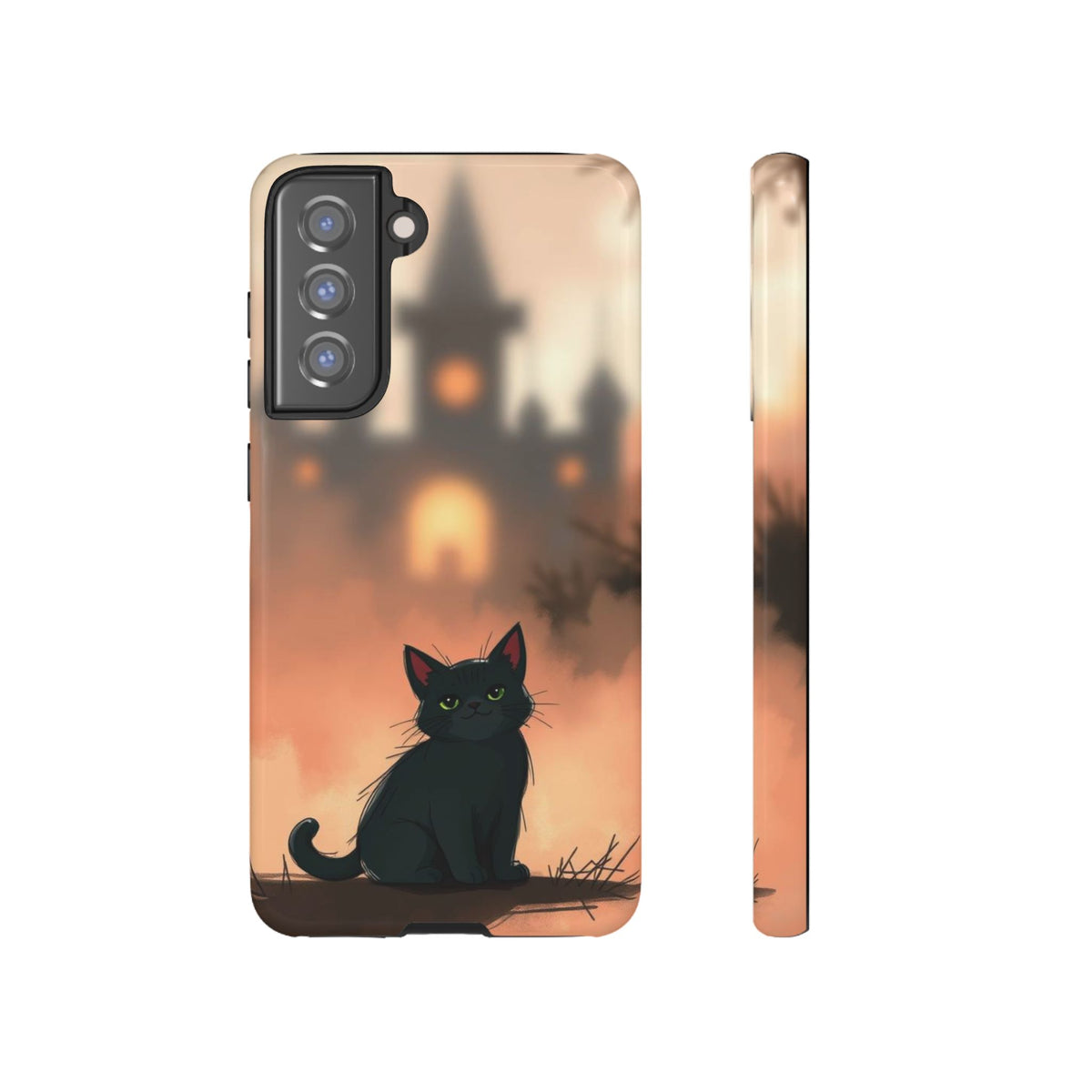 Cute Gothic Cat Design Phone Case - Multicolor Phone Case - Samsung Galaxy S21 FE / Glossy