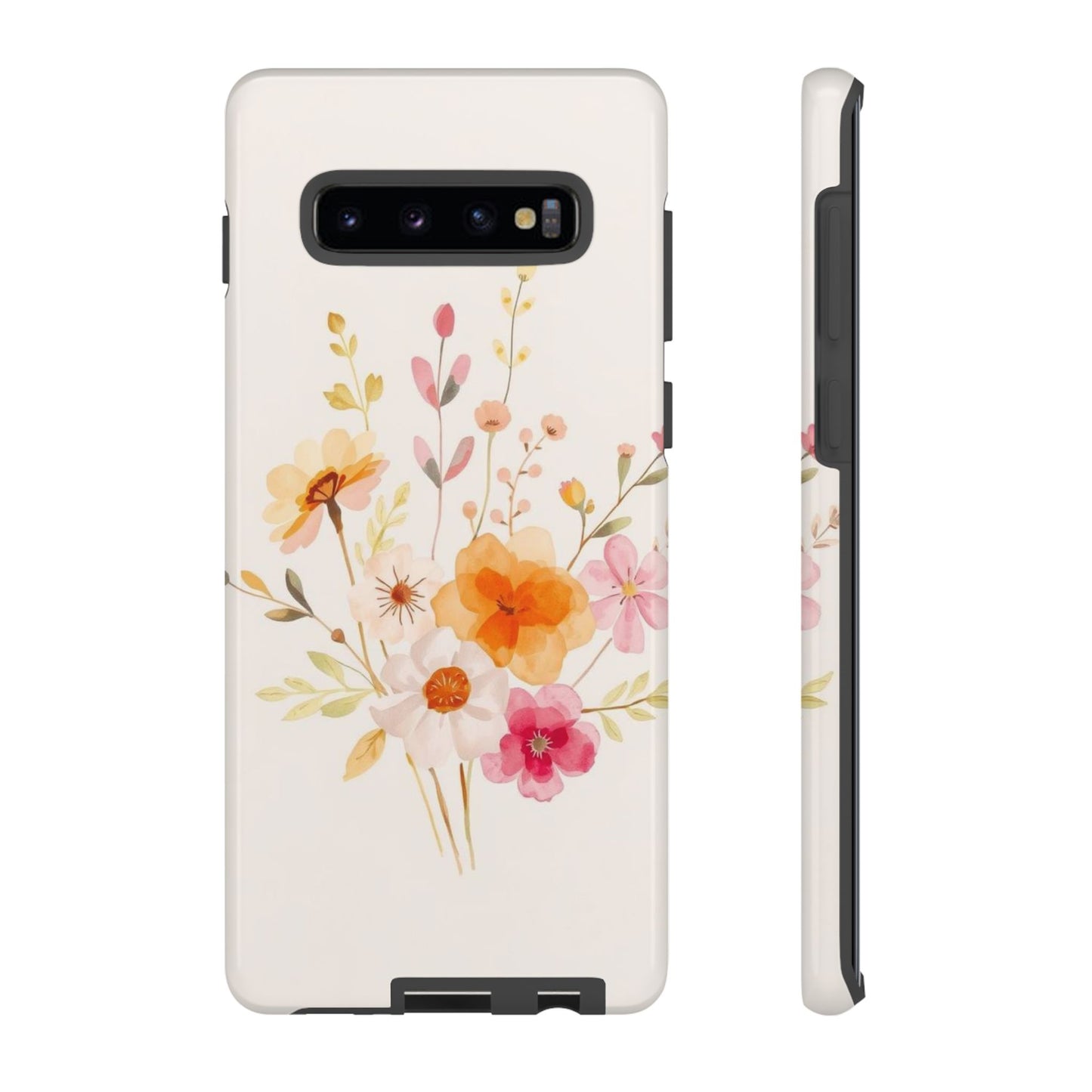 Samsung Galaxy S10 Plus / Glossy Phone Case - Boho Chic Watercolour Flower Pattern Phone Case