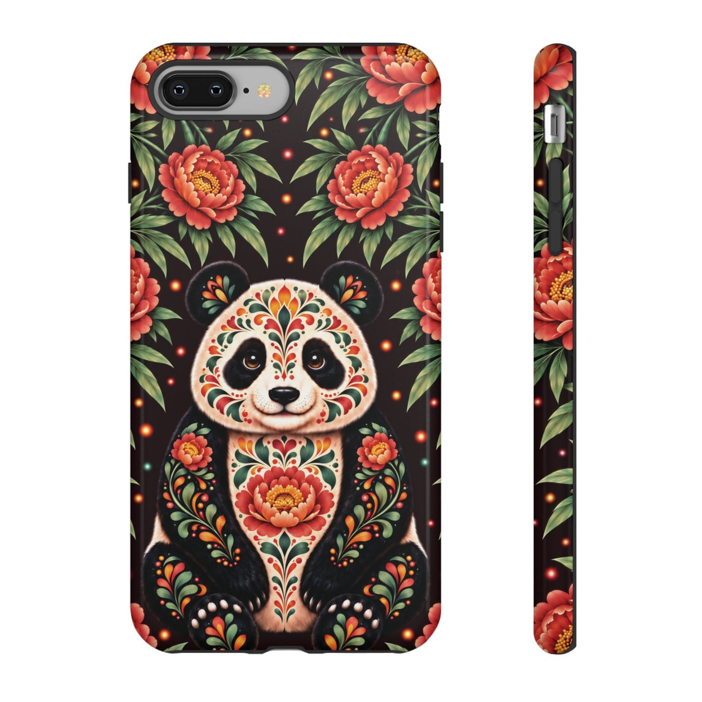 Cute Terracotta and Teal Calavera Panda Phone Case - Multicolor Phone Case - iPhone 8 Plus / Glossy