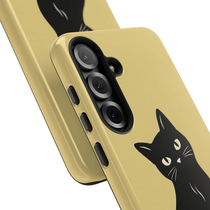 Minimalist Butter Yellow & Black Cat Phone Case