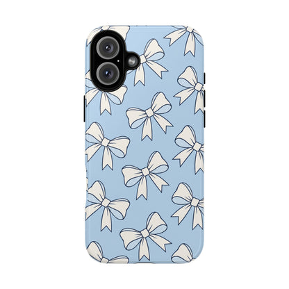 Chic Powder Blue Bow Pattern Phone Case